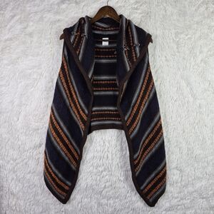 NSF Womens S Wool & Mohair Blend Drapey Open Cardigan Southwestern Fuzzy Scandi